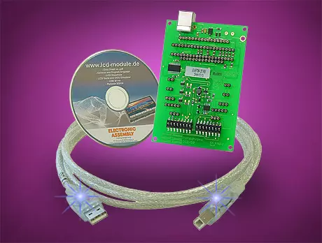 Simulateur et carte de test USB pour les affichages EA DOG Texte et graphique Simulateur et carte de test USB pour les affichages EA DOG Texte et graphique